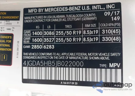2018 Mercedes-Benz Gle 350 4Matic from USA, damaged, VIN 4JGDA5HB5JB022000
